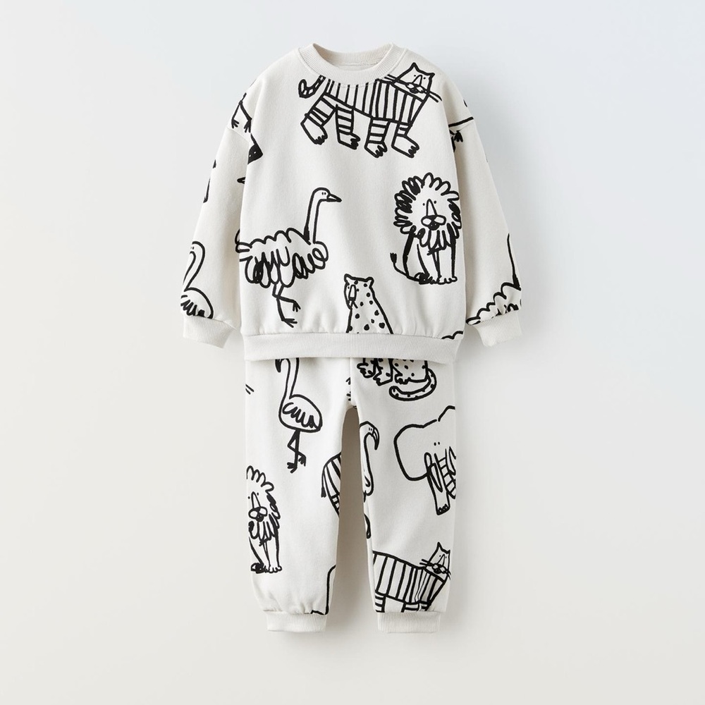 Zara Kids Matching Set - White and Black